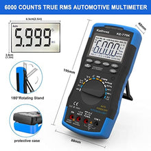 Load image into Gallery viewer, Digital Automotive Multimeter, TRMS 6000 Numbers Multi Tester Volt Amp Ohm Meter Measure Stop Angle Pulse Width Tach Temperature Duty Cycle Continuity Voltage Current Resistance, AutomotiveMultimeterK_7047
