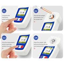 Load image into Gallery viewer, Digital Brix Refractometer Flagfront brix Meter Refractometer Automatic Temperature Compensation Brix Refractometer Range 0-55%0.1% Precision for Fruit Juice Coffee, Blue_8742
