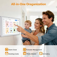 Load image into Gallery viewer, Digital Calendar 10.1 Inch Smart Electronic Planner, IPS Touch Screen, 32GB, Electronic Slideshow, Wall-mounted with Third-Party Calendar Sync, Chore Tracker, Meal Plan &amp; Photo Display, Gifs for Mom, White_2070
