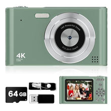 Load image into Gallery viewer, Digital Camera - 1080P Vlog Camera, 44MP Compact, 16X Zoom, Anti-Shake, Green Gift for Kids, BeanGreen_1
