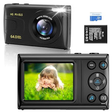Load image into Gallery viewer, Digital Camera 4K 64MP Point and Shoot Camera with 18X Zoom for Beginners, Black_1
