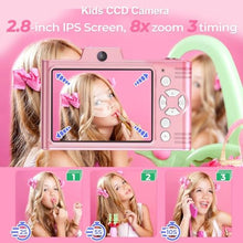 Load image into Gallery viewer, Digital Camera for Kids, 48MP 1080P FHD Camera with 64GB Card, 8X Digital Zoom Point and Shoot Digital Camera Compact Small Camera Gifts for Teens Students Children Kids Boys Girls(Pink)_5903

