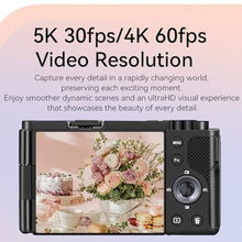 Load image into Gallery viewer, Digital Camera for Photography, 5K 30FPS 64MP 5X Optical Zoom Cameras with 3.2in 270 Flip Screen, Autofocus DSLR Camera Built in CMOS Sensor for Youtuber Vlogger_1722
