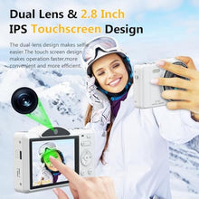 Load image into Gallery viewer, Digital Camera for Photography - WiFi 4K 75MP Vlogging Cameras for YouTube, Touchscreen Autofocus Point and Shoot Digital Camera for Teens Adult Beginner with 16X Zoom, 32GB Card, 2 Batteries(White)_797
