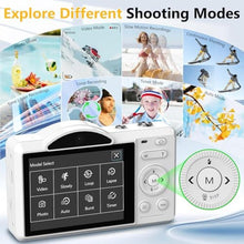 Load image into Gallery viewer, Digital Camera for Photography - WiFi 4K 75MP Vlogging Cameras for YouTube, Touchscreen Autofocus Point and Shoot Digital Camera for Teens Adult Beginner with 16X Zoom, 32GB Card, 2 Batteries(White)_800
