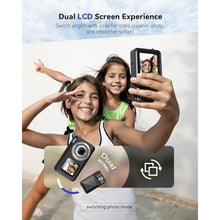Load image into Gallery viewer, Digital Camera, Real 2.7K Dual-Screen Digital Camera for Photography Auto-Focus Vlogging Camera for YouTube Video 16x Zoom 32GB SD Card Anti Shake Compact Camera for Student Teen Boys Girls Kids, Black_3865
