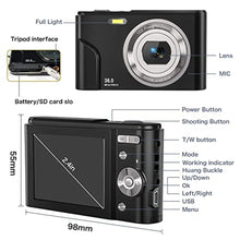 Load image into Gallery viewer, Digital Camera with LCD Screen, Full HD 1080P 36.0 Mega Pixels Vlogging Camera for Teens, Kids Boys and Girls, Digital Vlogging Camera with 16X Digital Zoom, 2 Batteries, LightBlue_1889

