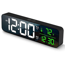 Load image into Gallery viewer, Digital Clock Large Display, Alarm Clock for Living Room Office Bedroom Decor, LED Corded Electric, Date Temp Display Wall Clock, Automatic Brightness Dimmer Smart Cool Modern Desk Accessories Black, Wiredblack_1
