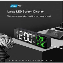 Load image into Gallery viewer, Digital Clock Large Display, Alarm Clock for Living Room Office Bedroom Decor, LED Corded Electric, Date Temp Display Wall Clock, Automatic Brightness Dimmer Smart Cool Modern Desk Accessories Black, Wiredblack_7954
