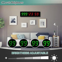 Load image into Gallery viewer, Digital Days Countdown Timer Clock,Retirement Countdown Calendar up to 999 Days,Count Timing Up Stopwatch,LED Wall Clock with Remote control for Wedding Birthday Event Sports Vacation Examination, Black_4146
