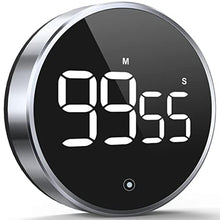 Load image into Gallery viewer, Digital Kitchen Timer, 3.8'' Large LED Display Countdown Countup Timer, Timer for Kids, Classroom Magnetic Timer, Adjustable Volume, Brightness, Easy for Cooking/Study/Office/Exercise (Smooth Knob), SmoothKnob_1
