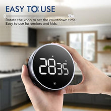 Load image into Gallery viewer, Digital Kitchen Timer, 3.8'' Large LED Display Countdown Countup Timer, Timer for Kids, Classroom Magnetic Timer, Adjustable Volume, Brightness, Easy for Cooking/Study/Office/Exercise (Smooth Knob), SmoothKnob_6997
