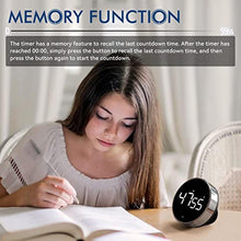 Load image into Gallery viewer, Digital Kitchen Timer, 3.8'' Large LED Display Countdown Countup Timer, Timer for Kids, Classroom Magnetic Timer, Adjustable Volume, Brightness, Easy for Cooking/Study/Office/Exercise (Smooth Knob), SmoothKnob_7000
