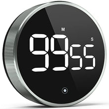 Load image into Gallery viewer, Digital Kitchen Timer, 3.8'' Large LED Display Countdown Countup Timer, Timer for Kids, Classroom Magnetic Timer, Adjustable Volume, Brightness, Easy for Cooking/Study/Office/Exercise (Ridged Knob), RidgedKnob_1
