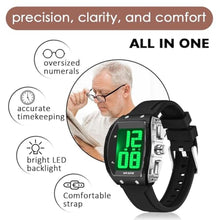 Load image into Gallery viewer, Digital Watch for Seniors Elderly Watch with Time-Telling Alarm Extra Large Numbers Display Waterproof Wrist Watches for Elderly Easy to Read LED Multifunction Electronic Daily Watches for Men, white_1357
