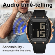 Load image into Gallery viewer, Digital Watch for Seniors Elderly Watch with Time-Telling Alarm Extra Large Numbers Display Waterproof Wrist Watches for Elderly Easy to Read LED Multifunction Electronic Daily Watches for Men, white_1358
