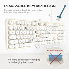 Load image into Gallery viewer, Dilter USB Wired Computer Keyboard - Full Size Office Keyboard with Number Pad, Caps Indicators, Foldable Stands, for PC Laptop Desktop Windows 7 8 10 (Creamy White), CreamyWhite_6771

