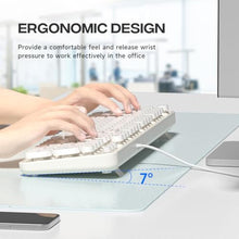 Load image into Gallery viewer, Dilter USB Wired Computer Keyboard - Full Size Office Keyboard with Number Pad, Caps Indicators, Foldable Stands, for PC Laptop Desktop Windows 7 8 10 (Creamy White), CreamyWhite_6772
