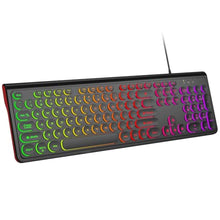 Load image into Gallery viewer, Dilter USB Wired Computer Keyboard with Backlit - Full Size Office Keyboard with Number Pad, Caps Indicators, Foldable Stands, for PC Laptop Desktop Windows 7 8 10 11 (Black)_1

