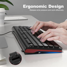 Load image into Gallery viewer, Dilter USB Wired Computer Keyboard with Backlit - Full Size Office Keyboard with Number Pad, Caps Indicators, Foldable Stands, for PC Laptop Desktop Windows 7 8 10 11 (Black)_6543
