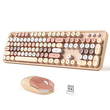 Load image into Gallery viewer, Dilter Wireless Keyboard and Mouse Combo, 104 Keys Full-Sized 2.4 GHz Round Keycap Colorful Keyboards, USB Receiver Plug and Play, for Windows, PC, Laptop, Desktop (Milk Tea)_1
