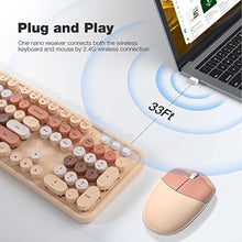 Load image into Gallery viewer, Dilter Wireless Keyboard and Mouse Combo, 104 Keys Full-Sized 2.4 GHz Round Keycap Colorful Keyboards, USB Receiver Plug and Play, for Windows, PC, Laptop, Desktop (Milk Tea)_2280

