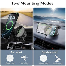 Load image into Gallery viewer, DINTNCCM 20W Fast Wireless Car Charger Magnetic Fast Wireless Charging Car Phone Holder Compatible with Magsafe for iPhone 17 16 15 14 13 12 Series, Air Vent Mount Dashboard/Windscreen Mount_42
