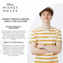 Load image into Gallery viewer, Disney Mickey Watch - Watch for Men - Mickey Mouse Watches for Men - Toys - 90s Mouse - Vintage - 's Articulating Hands - Silver Case - Blue Leather Strap_7939

