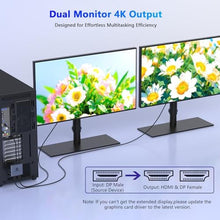 Load image into Gallery viewer, DisplayPort Splitter 1 in 2 Out, Display Port Splitter for Dual Monitors 4K@60Hz, Extended Display MST Hub for HDMI and DisplayPort Monitors, DP to DP/HDMI Adapter for Desktop/NVIDIA/AMD Graphics Card_5

