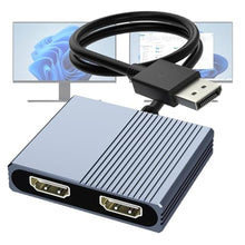 Load image into Gallery viewer, DisplayPort to Dual HDMI Adapter, 4K@60Hz DP to HDMI Splitter Extended Display, Double hdmi Adapter for 2 Monitors, hdmi Dual Monitor Adapter, DisplayPort MST Hub for Desktop Laptop Graphic Card, Gray_1
