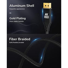 Load image into Gallery viewer, DisplayPort to HDMI 4K Cable 20FT, [Aluminum Shell, Nylon Braided] High Speed (1440P 60Hz, 1080P 120Hz) Uni-Directional DP to HDMI Cord Compatible for Dell, HP, Insignia, Samsung, Black_1110
