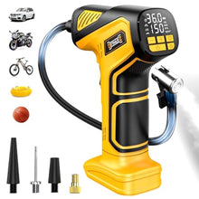 Load image into Gallery viewer, DIYtoolifz 150PSI Tire Inflator Portable Air Compressor: Cordless Air Pump Compatible with Dewalt 20V Battery - Car Tire Pump with Digital Pressure Gauge &amp; LED Light for Auto, Motorcycles (Tool Only), YellowCompatibleWithDewaltvbaretool_1
