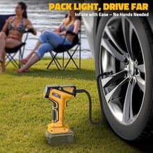 Load image into Gallery viewer, DIYtoolifz 150PSI Tire Inflator Portable Air Compressor: Cordless Air Pump Compatible with Dewalt 20V Battery - Car Tire Pump with Digital Pressure Gauge &amp; LED Light for Auto, Motorcycles (Tool Only), YellowCompatibleWithDewaltvbaretool_392
