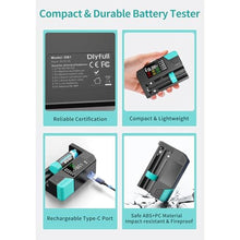 Load image into Gallery viewer, Dlypow Magnetic Battery Tester for AAA AA C D 9V, Button Cell &amp; Rechargeables, black_1653

