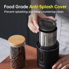 Load image into Gallery viewer, DmofwHi Cordless Coffee Grinder Electric, USB Rechargeable Coffee Bean Grinder with 304 Stainless Steel Blade and Removable Bowl-Black, MatteBlack_764
