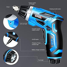 Load image into Gallery viewer, DNA MOTORING TOOLS-00236 Rechargeable 3.6V Cordless Electric Screwdriver Tool Kit with LED Worklight, Blue_927
