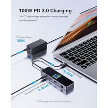 Load image into Gallery viewer, DOCKCASE Visual Smart USB C Hub (6-in-1) with HDMI Port 4K@60Hz, Gigabit Ethernet, USB-C and 2 USB-A 5Gbps Data Ports, 100w PD Power Delivery, for MacBook Air, MacBook Pro, XPS, and More, Grey_7880
