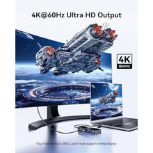 Load image into Gallery viewer, DOCKCASE Visual Smart USB C Hub (6-in-1) with HDMI Port 4K@60Hz, Gigabit Ethernet, USB-C and 2 USB-A 5Gbps Data Ports, 100w PD Power Delivery, for MacBook Air, MacBook Pro, XPS, and More, Grey_7881
