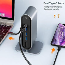 Load image into Gallery viewer, Docking Station USB C Hub: Dual Monitor 4K HDMI VGA 12-Port Universal Thunderbolt Dock Tower - for MacBook Thinkpad Surface Laptops_543
