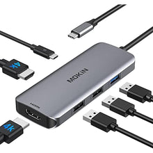 Load image into Gallery viewer, Docking Station USB C to Dual HDMI Adapter, MOKiN USB C Hub Dual HDMI Monitors for Windows,USB C Adapter with Dual HDMI,3 USB Port,PD Compatible for Dell XPS 13/15, Lenovo Yoga,etc, inUSB_1
