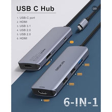 Load image into Gallery viewer, Docking Station USB C to Dual HDMI Adapter, MOKiN USB C Hub Dual HDMI Monitors for Windows,USB C Adapter with Dual HDMI,3 USB Port,PD Compatible for Dell XPS 13/15, Lenovo Yoga,etc_1524
