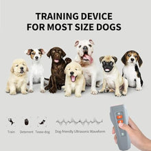 Load image into Gallery viewer, Dog Bark Deterrent Device, 3X Ultrasonic Anti Barking Device for Dogs, 50FT Range Stop Neighbor's Dog Barking, Safe &amp; Humane Rechargeable Dog Training Tool Indoor Outdoor with Flashlight (black)_1065
