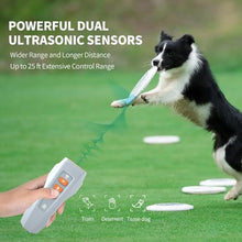 Load image into Gallery viewer, Dog Bark Deterrent Device, 3X Ultrasonic Anti Barking Device for Dogs, 50FT Range Stop Neighbor's Dog Barking, Safe &amp; Humane Rechargeable Dog Training Tool Indoor Outdoor with Flashlight (black)_1066
