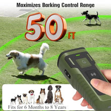 Load image into Gallery viewer, Dog Bark Deterrent Device Ultrasonic Anti-Barking Devices Up to 50FT Long Range &amp; Rechargeable Dog Training Device Safe &amp; Effective Portable Barking Control Devices for Dogs, Armygreen_4039
