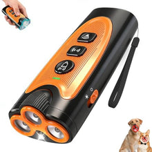 Load image into Gallery viewer, Dog Bark Deterrent Devices, 3X Ultrasonic Anti Barking Device for Dogs, 50 FT Range Stop Neighbors Dog Barks, Portable Dog Training Tool with Flashlight, Safe &amp; Humane for Indoor Outdoor Use, Orange, Blackorange_1
