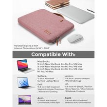 Load image into Gallery viewer, DOMISO 15.6 inch Laptop Case Sleeve Protective Cover Compatible with 16 inch MacBook Pro M4 M3 M2/Pro Max,15.6-16 inch HP Dell ASUS Lenovo Chromebook,Waterproof Computer Cases Bag with Handle,Pink_1383
