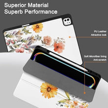 Load image into Gallery viewer, DONGKE Case for iPad Pro 13 inch (M5 2025 / M4 2024) [Built-in Pencil Holder] Ultra Slim PU Leather Trifold Stand Cover with Soft TPU Back, Auto Wake/Sleep - Daisy Flowers, DaisyFlowers_2643
