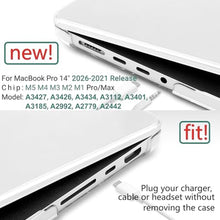 Load image into Gallery viewer, DONGKE Compatible with M5 MacBook Pro 14 inch Case M4 M3 M2 M1 2026 2024-2021 A3427 A3426 A3434 A3112 A3401 A3185 A2918 A2992 A2779 A2442 Pro Max, Plastic Hard Shell Coverr, Crystal Clear, CrystalClear_287
