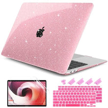 Load image into Gallery viewer, DONGKE for MacBook Air 13 inch Case 2021-2018 Release A2337 M1 A2179 A1932, Bling Plastic Hard Shell Case &amp; Keyboard Cover Only Compatible with MacBook Air 13 inch Retina Fits Touch ID, Sparkly Pink, SparklyPink_1
