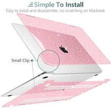 Load image into Gallery viewer, DONGKE for MacBook Air 13 inch Case 2021-2018 Release A2337 M1 A2179 A1932, Bling Plastic Hard Shell Case &amp; Keyboard Cover Only Compatible with MacBook Air 13 inch Retina Fits Touch ID, Sparkly Pink_225
